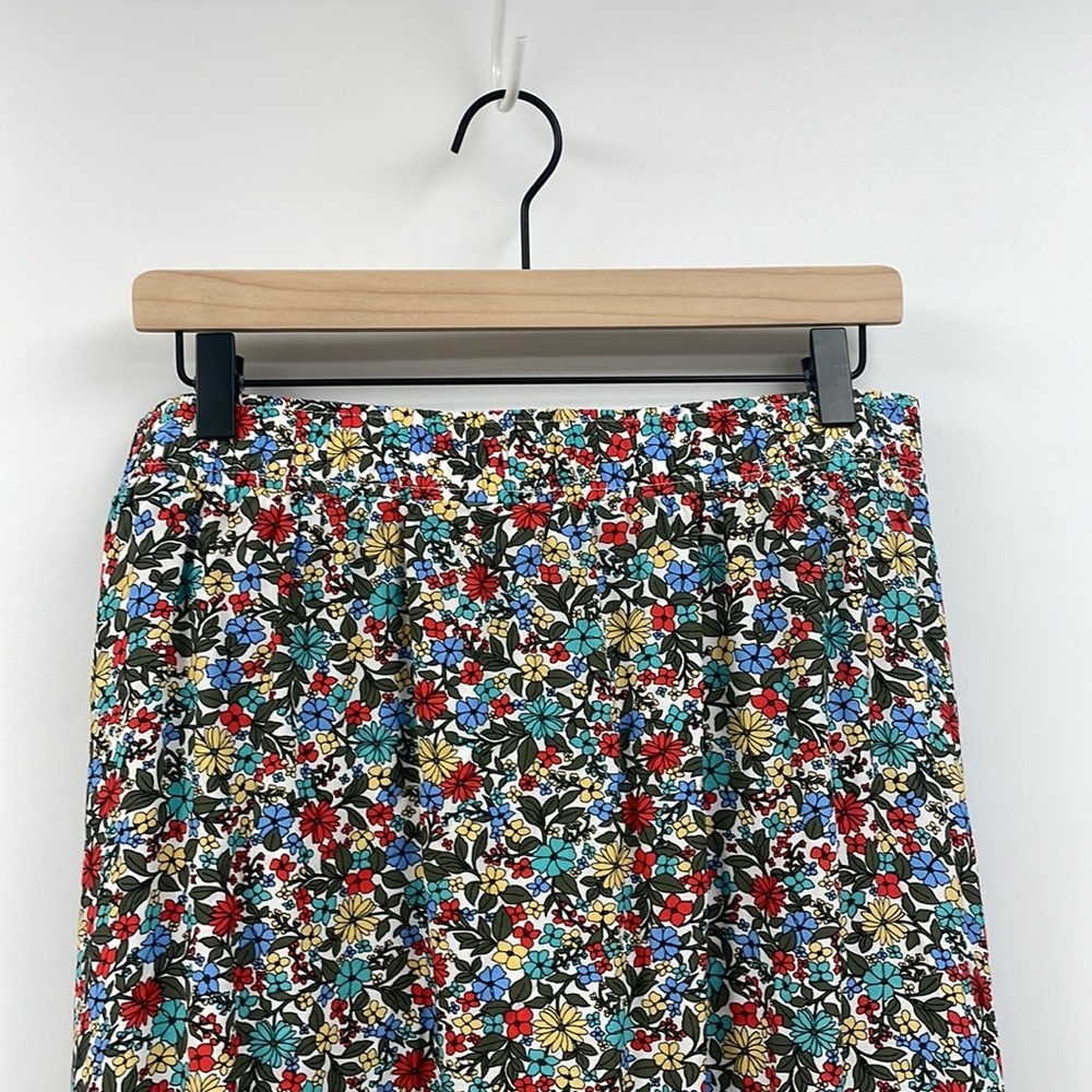 LOFT Floral Midi Skirt in Multi-Colored Print - Picture 5 of 8